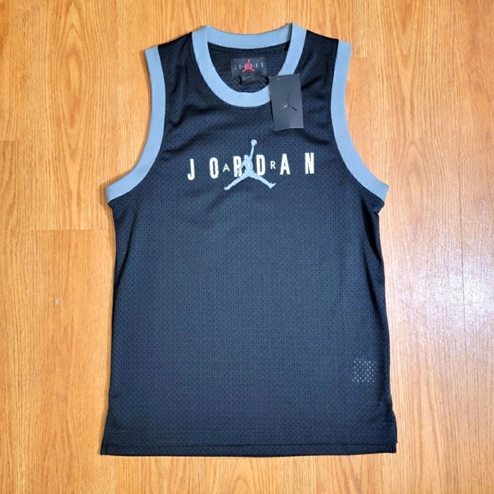 Air Jordan OG Retro 1 3 4 5 6 8 11 13 Shadow Black Gray White Jersey Tank Top XS